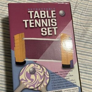 Retractable Table Tennis Set with Purple Paddle